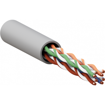 Кабель витая пара EKF U/UTP кат.5e 4 пары solid 24AWG PVC серый TERACOM PRO PRO