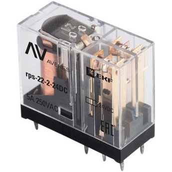 Промежуточное реле EKF AVERES slim, РП 22/2, 5A, 24В, DC, SQ rps-22-2-24DC