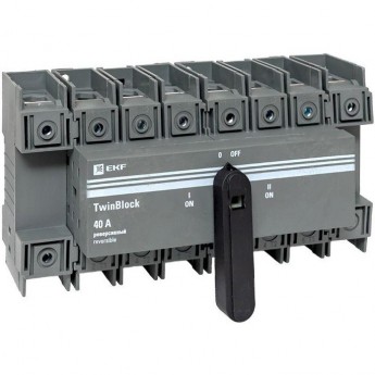 Рубильник EKF 40A 4P реверсивный c рукояткой для прямой установки TwinBlock Рубильник EKF 40A 4P реверсивный c рукояткой для прямой установки TwinBlock