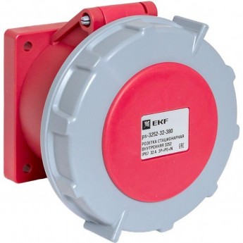 Стационарная внутренняя розетка EKF PROxima 3252, 3Р+РЕ+N, 32А, 380В, IP67