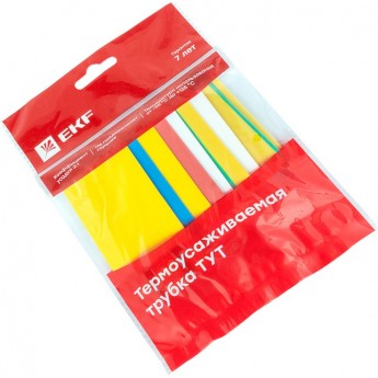 Термоусаживаемая трубка EKF PROXIMA ТУТ нг 30/15 набор:7 цветов по 3шт. 100мм.