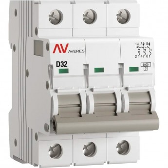 Выключатель автоматический EKF AVERES AV-6 3P 32A (D) 6kA